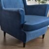 Unyqoos® Elastische en stijlvolle tweedelige hoes voor oorfauteuil met arm- en rugleuning