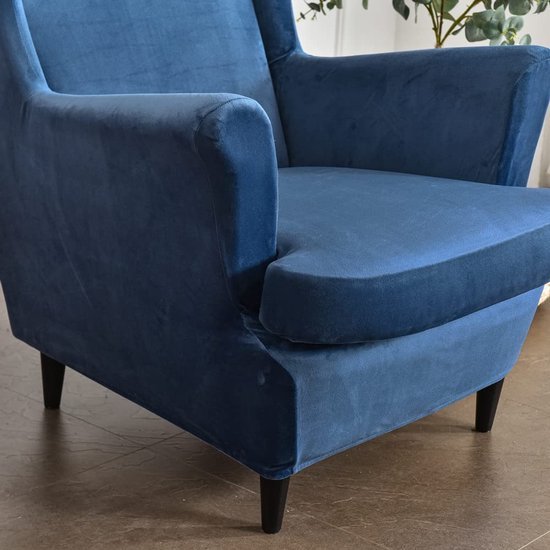 Unyqoos® Elastische en stijlvolle tweedelige hoes voor oorfauteuil met arm- en rugleuning