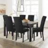 Unyqoos® Set van 4 elastische stoelhoezen voor moderne eetkamerstoelen in zwart