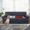 Unyqoos® Elastische donkergrijze bankhoes met antislip en meubelbescherming