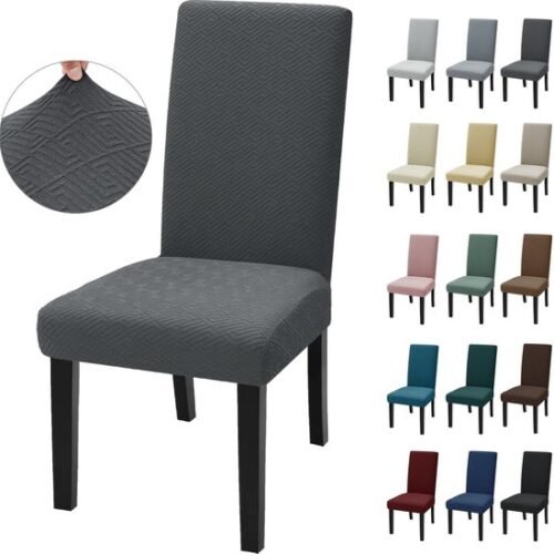 550x550-27737.jpg Unyqoos® Set van 2 Grijze Elastische Stoelhoezen voor Eetkamer en Woonkamer
