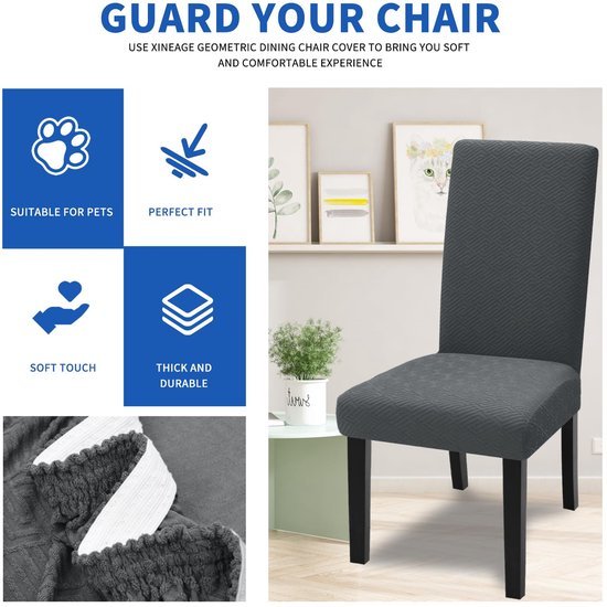 550x550-27740.jpg Unyqoos® Set van 2 Grijze Elastische Stoelhoezen voor Eetkamer en Woonkamer