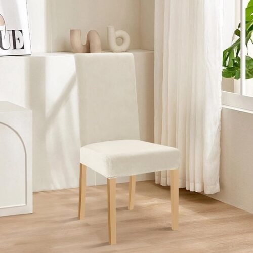 550x550-27754.jpg Unyqoos® Set van 6 Rekbare Fluwelen Stoelhoezen voor Schommelstoelen, Eetkamer en Bruiloften in Beige