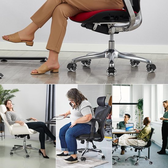 550x550-27769.jpg Unyqoos® Set van 5 Vervangende Zwenkwielen voor Bureaustoelen met Rubber Coating