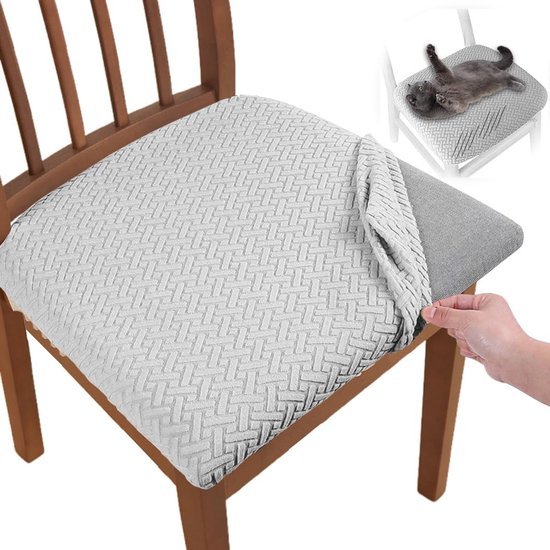 Unyqoos® Elastische grijze stoelhoezen set voor eetkamer en evenementen