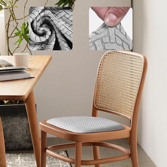Unyqoos® Elastische grijze stoelhoezen set voor eetkamer en evenementen