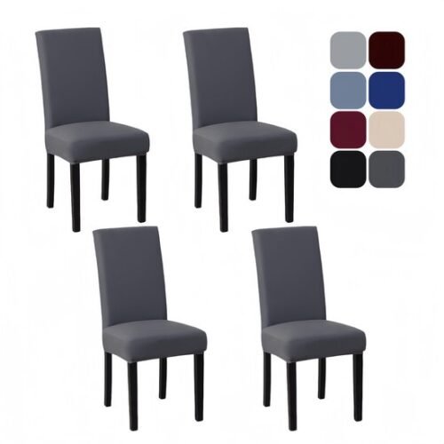 Unyqoos® Elastische stoelhoezen set van 4 voor eetkamerstoelen en evenementen