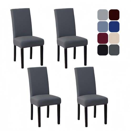 Unyqoos® Elastische stoelhoezen set van 4 voor eetkamerstoelen en evenementen