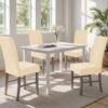 Unyqoos® Universele stretchbare stoelhoezen set van 6 voor eetkamerstoelen zonder armleuningen, wasbaar en afneembaar