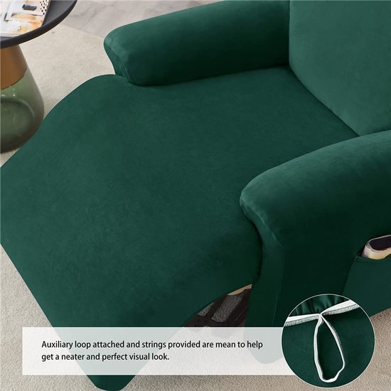 Unyqoos® Elastische fluwelen hoes voor relaxstoel in donkergroen voor optimale bescherming