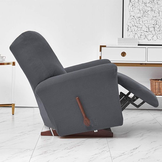 Unyqoos® Stijlvolle en Elastische Stoelhoes voor Comfortabele Relaxstoelen, donkergrijs, 115*76*79 cm