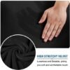 Unyqoos® Elastische en fluwelen bureaustoelhoes met armleuning voor een stijlvolle uitstraling