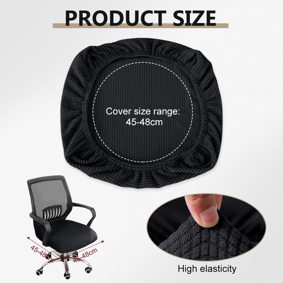 Unyqoos® Elastische en wasbare stoelhoezen voor bureaustoelen en barkrukken