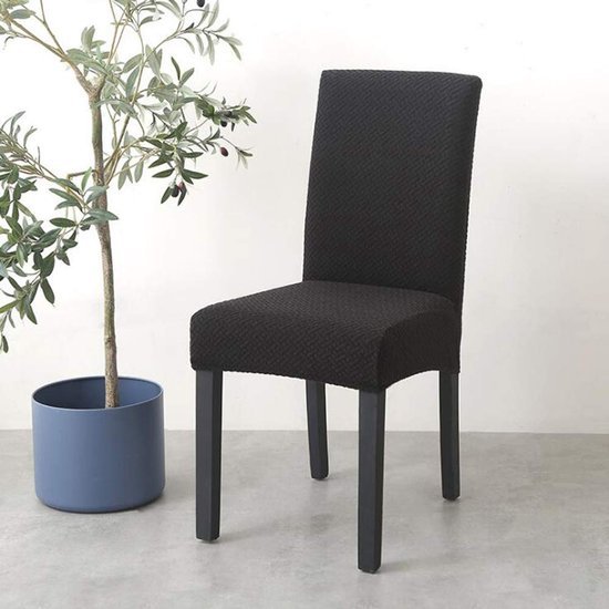 550x550-27919.jpg Unyqoos® Set van 4 Stretchbare Stoelhoezen voor Eetkamerstoelen in Zwart Fluweel