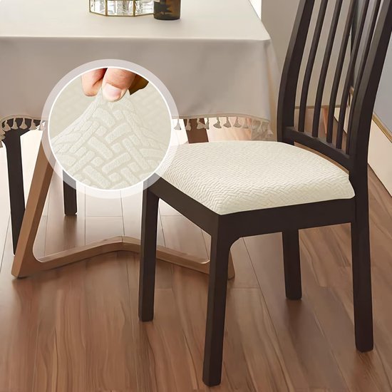 550x550-27935.jpg Unyqoos® Set van 4 rekbare stoelhoezen voor eetkamerstoelen in lichtgrijs