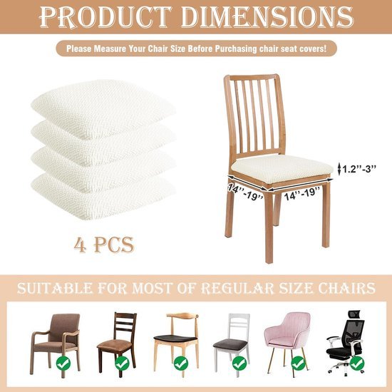 550x550-27937.jpg Unyqoos® Set van 4 rekbare stoelhoezen voor eetkamerstoelen in lichtgrijs