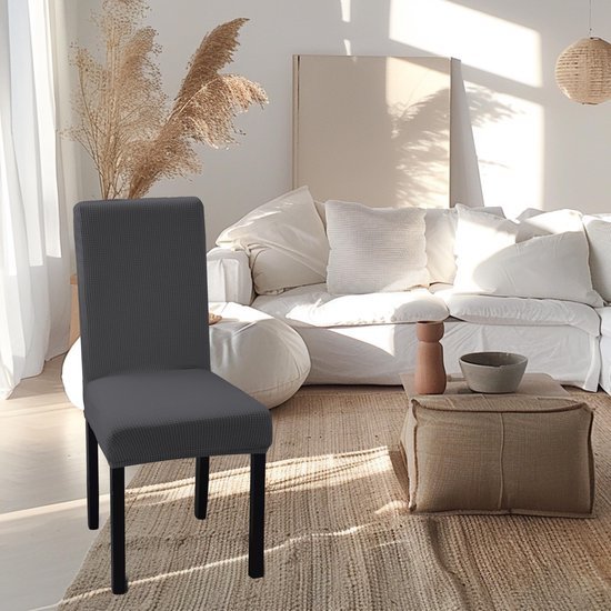 550x550-27958.jpg Unyqoos® Set van 4 grijze elastische stoelhoezen voor eetkamerstoelen en meer