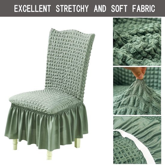 550x550-27970.jpg Unyqoos® Set van 2 lichtgroene stretch stoelhoezen voor eetkamerstoelen met elegante rok