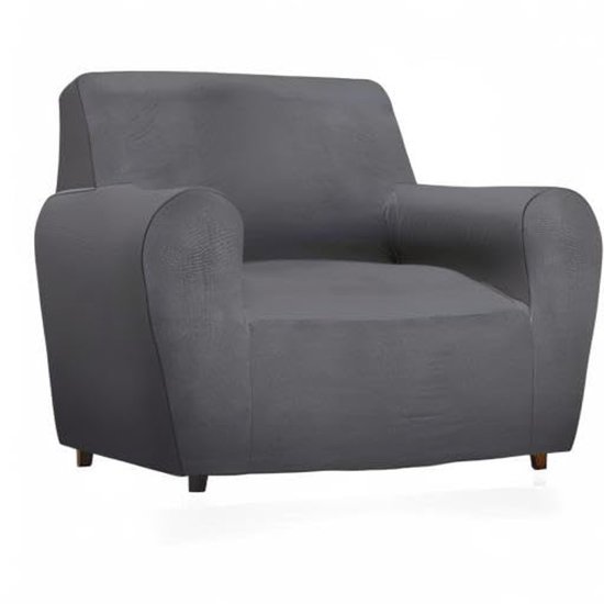 Unyqoos® Grijze elastische stoelbekleding voor eenpersoonszitmeubilair met perfecte pasvorm