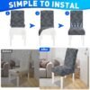 Unyqoos® Elastische stoelhoezen set van 4 voor hoge rugleuning stoelen in lichtgrijs