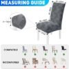 Unyqoos® Elastische stoelhoezen set van 4 voor hoge rugleuning stoelen in lichtgrijs