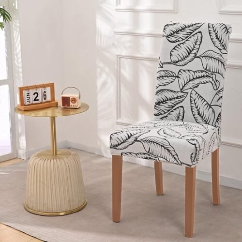 550x550-28021.jpg Unyqoos® Set van 6 Universele Stretch Stoelhoezen van Jacquard Stof voor Eetkamerstoelen en Evenementen