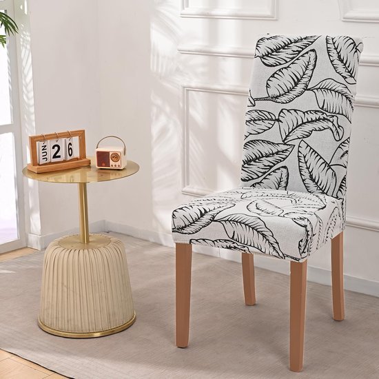 550x550-28021.jpg Unyqoos® Set van 6 Universele Stretch Stoelhoezen van Jacquard Stof voor Eetkamerstoelen en Evenementen