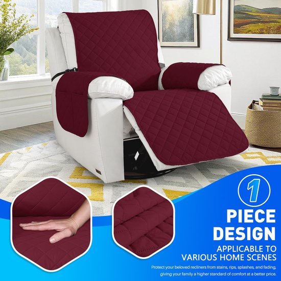 550x550-28034.jpg Unyqoos® Waterafstotende en Krasbestendige Stoelhoes met Opbergvakken voor Fauteuil, bordeaux, 114*60*50 cm