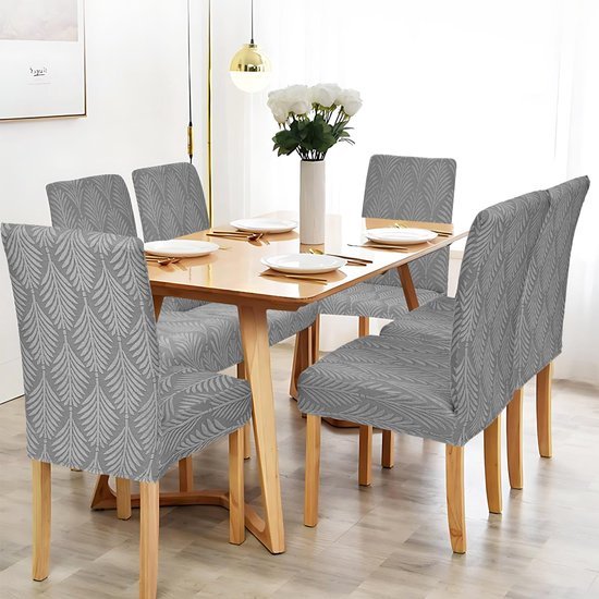 Unyqoos® Universele set van 6 rekbare stoelhoezen voor diverse gelegenheden en interieurstijlen