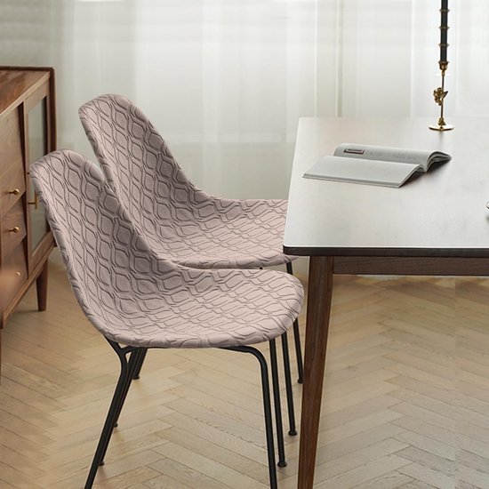 550x550-28059.jpg Unyqoos® Set van 4 elastische stoelhoezen in kaki voor eetkamerstoelen