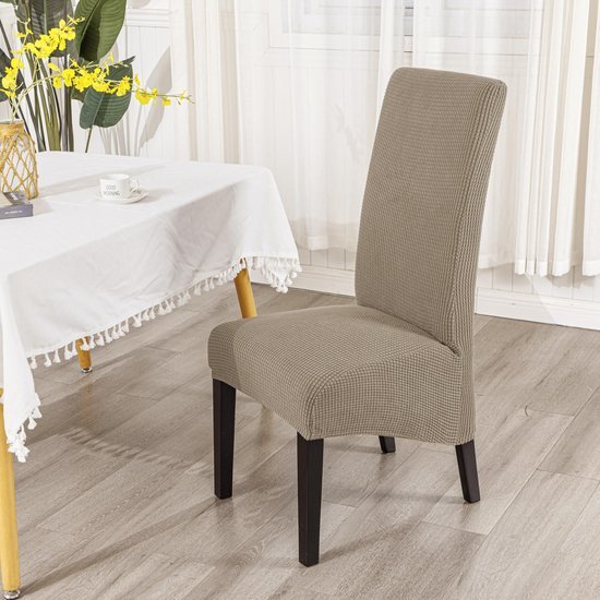 550x550-28069.jpg Unyqoos® Set van 4 rekbare stoelhoezen in zandkleur voor grote eetkamerstoelen