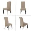 550x550-28070.jpg Unyqoos® Set van 4 rekbare stoelhoezen in zandkleur voor grote eetkamerstoelen