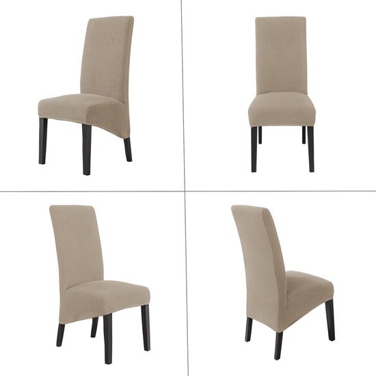 550x550-28070.jpg Unyqoos® Set van 4 rekbare stoelhoezen in zandkleur voor grote eetkamerstoelen