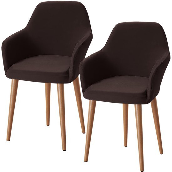 Unyqoos® Elastische en Wasbare Stoelhoezen voor Fauteuils en Eetkamerstoelen, Set van 2