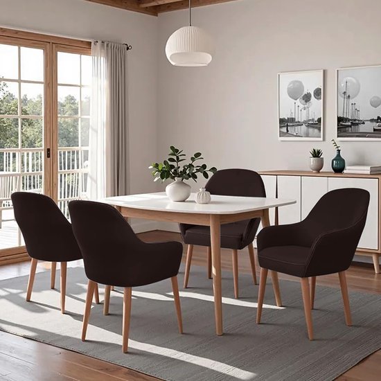 Unyqoos® Elastische en Wasbare Stoelhoezen voor Fauteuils en Eetkamerstoelen, Set van 2