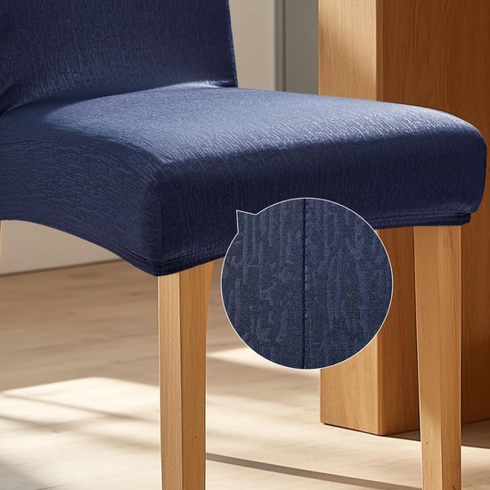 550x550-28093.jpg Unyqoos® Set van 6 elastische stoelhoezen met rugleuning in donkerblauw voor keukenstoelen