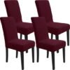 550x550-28094.jpg Unyqoos® Set van 4 elastische stoelhoezen in rood met modern jacquardpatroon