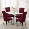 550x550-28095.jpg Unyqoos® Set van 4 elastische stoelhoezen in rood met modern jacquardpatroon