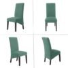 Unyqoos® Set van 4 elastische stoelhoezen voor grote eetkamerstoelen in lichtgroen