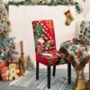 Unyqoos® Elastische kerststoelhoezen voor feestelijke decoratie en bescherming, set van 2