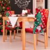 Unyqoos® Elastische kerststoelhoezen voor feestelijke decoratie en bescherming, set van 2