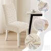 Unyqoos® Set van 6 elastische stoelhoezen voor diverse stoelen, beige kleur