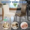 Unyqoos® Set van 6 elastische stoelhoezen voor diverse stoelen, beige kleur