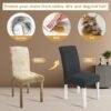 Unyqoos® Donkergrijze elastische stoelhoezen set van 6 voor diverse gelegenheden