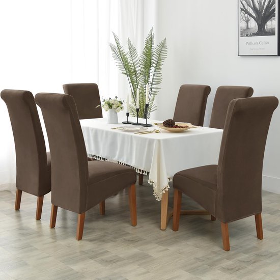 550x550-28163.jpg Unyqoos® Zachte en Rekbare Fluwelen Stoelhoezen XL Set van 6 voor Diverse Stoelstijlen