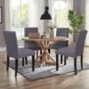 Unyqoos® Grijze stretch stoelhoezen set van 4 voor eetkamer en keukenstoelen