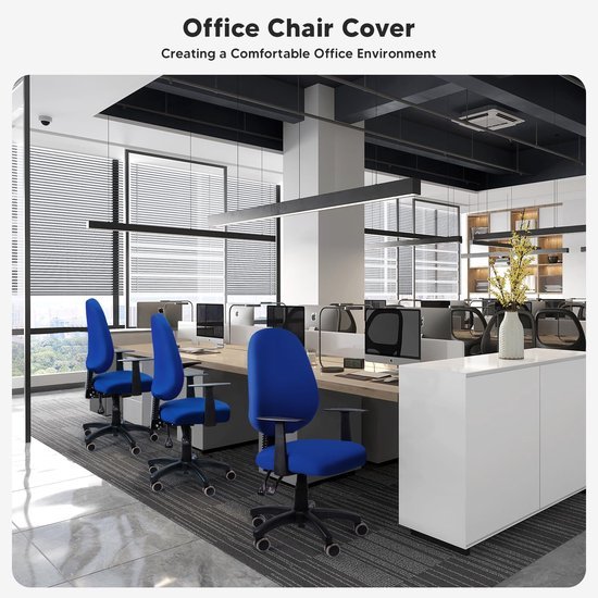 Unyqoos® Universele stretch bureaustoelhoezen voor comfort en bescherming in blauw