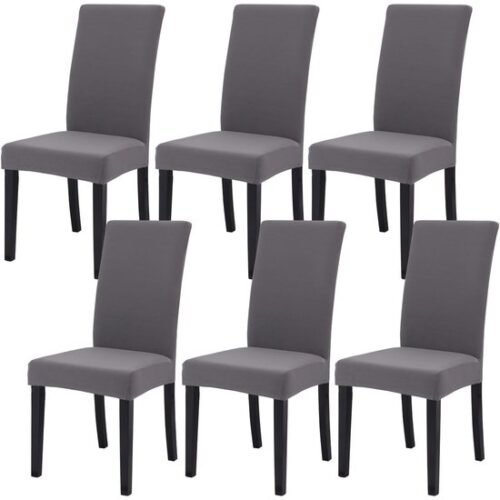 550x550-28214.jpg Unyqoos® Set van 6 Grijze Rekbare Stoelhoezen voor Eetkamer en Feestdecoratie