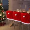 550x550-28252.jpg Unyqoos® Set van 4 decoratieve stoelhoezen met kerstmanhoeden voor feestelijke tafeldecoratie