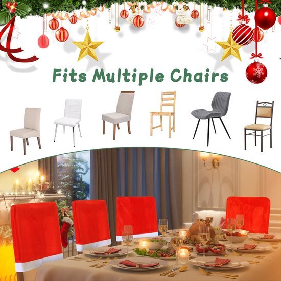 550x550-28257.jpg Unyqoos® Set van 4 decoratieve stoelhoezen met kerstmanhoeden voor feestelijke tafeldecoratie